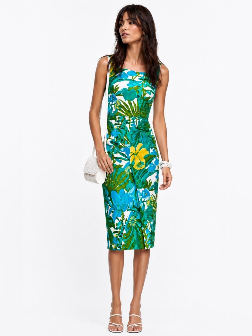 Talbots Botanical Resort Wear Sleeveless Sheath Dress 12P 12 Petite NEW Floral
